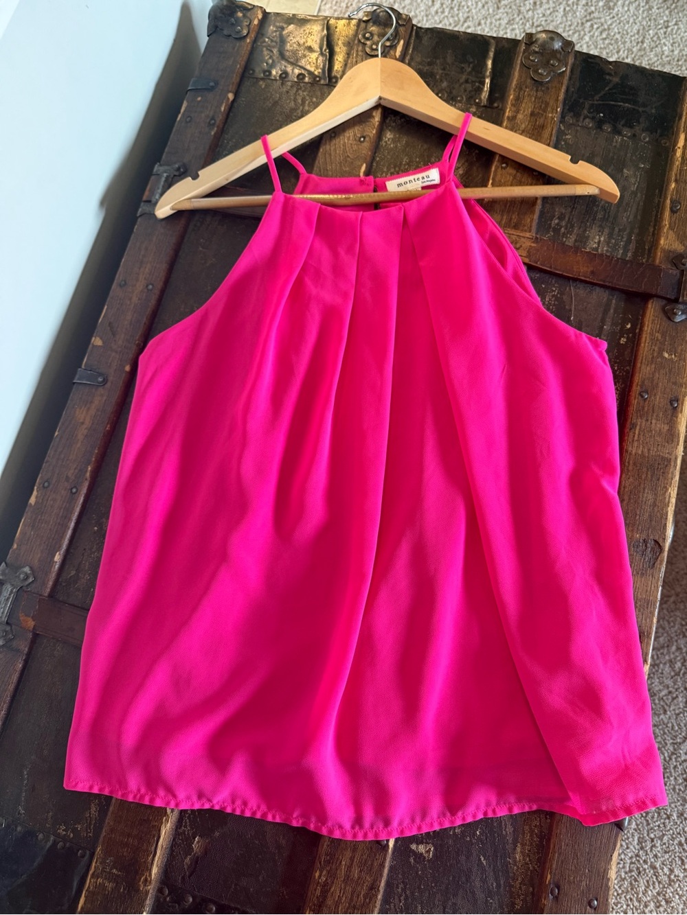 Monteau Hot Pink Halter Camisole